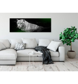 Schilderij - Shining Tiger (1 Part) Green Narrow