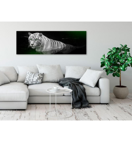 Canvas Print - Shining Tiger (1 Part) Green Narrow