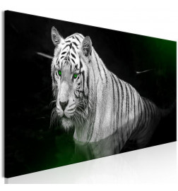 Leinwandbild - Shining Tiger (1 Part) Green Narrow