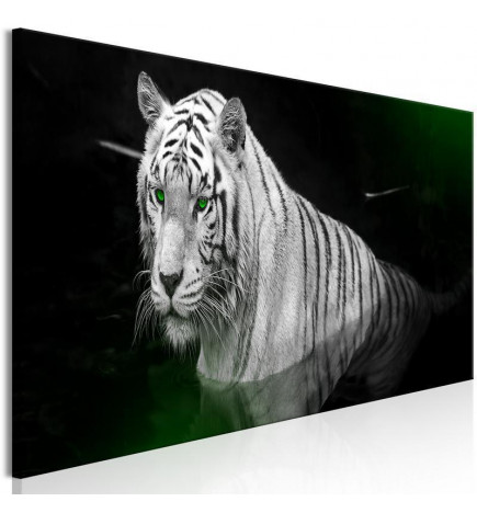 Canvas Print - Shining Tiger (1 Part) Green Narrow