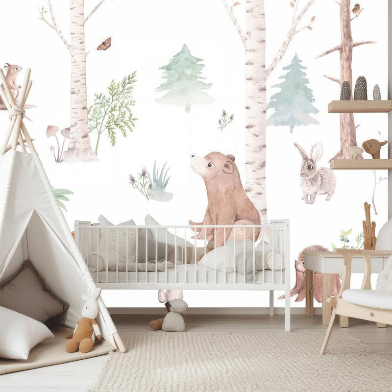 34,00 € Wall Mural - Subtle Illustration With Forest Animals