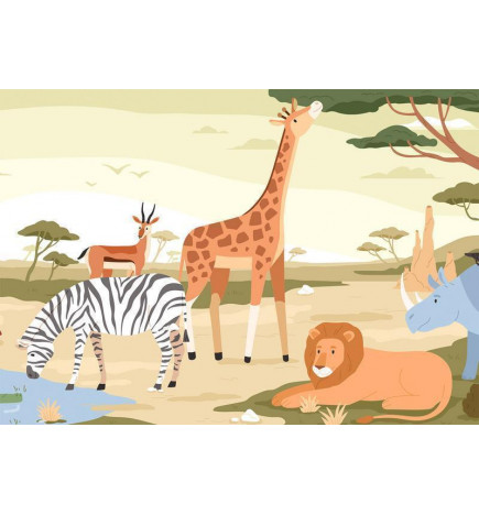 Fototapeet - Animals From Jungle Vector Illustration