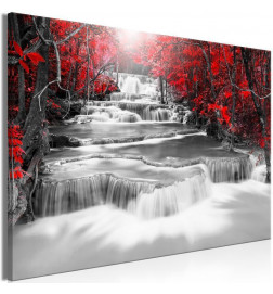 Canvas Print - Cascade of Thoughts (1 Part) Wide Red