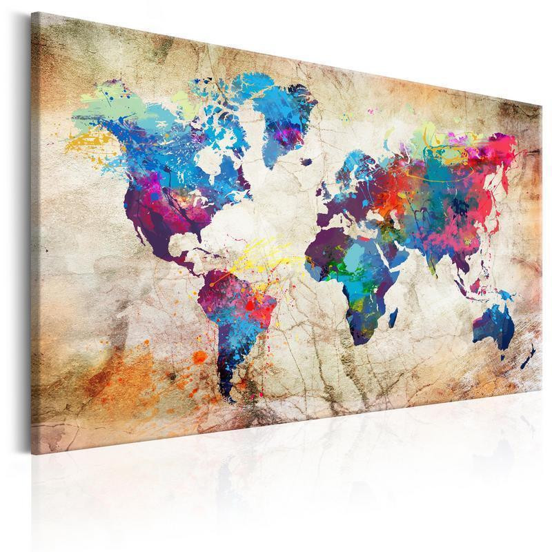 76,00 € Afbeelding op kurk - World Map: Urban Style