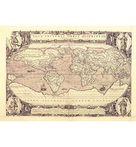 Foto tapete - Retro style world map - outline of continents with inscriptions in Latin
