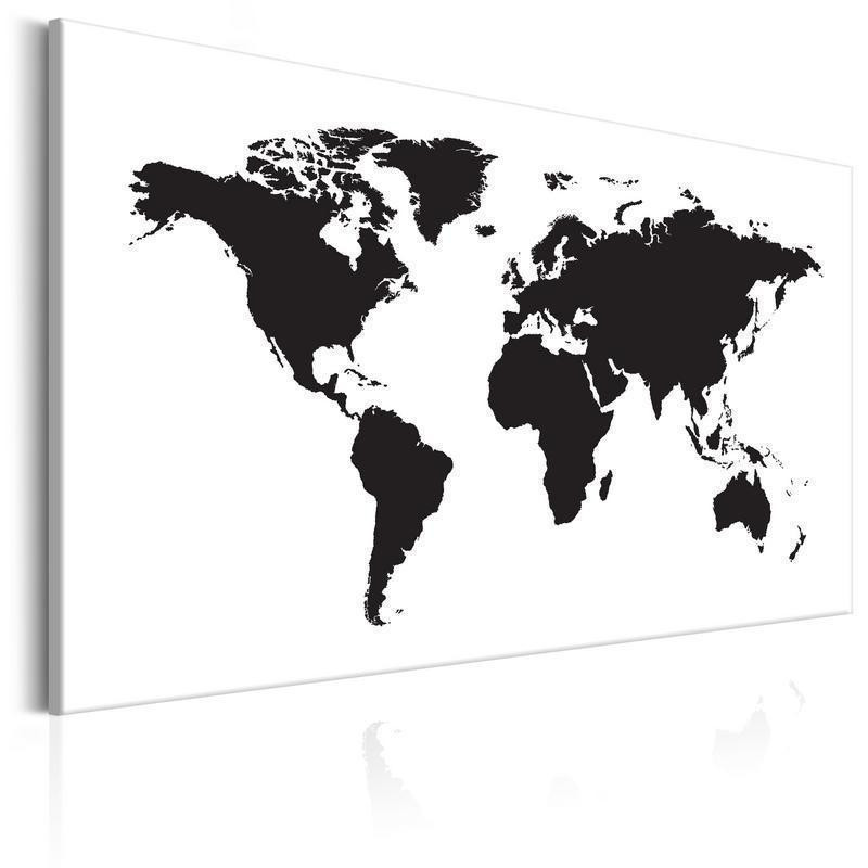 76,00 € Tablou din plută - World Map: Black & White Elegance