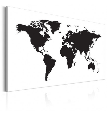 Afbeelding op kurk - World Map: Black & White Elegance