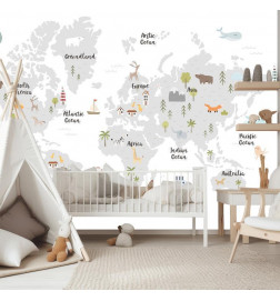 Wall Mural - Minimalist Map for Childrens Room