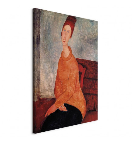 Canvas Print - Jeanne Hebuterne in a Yellow Sweater