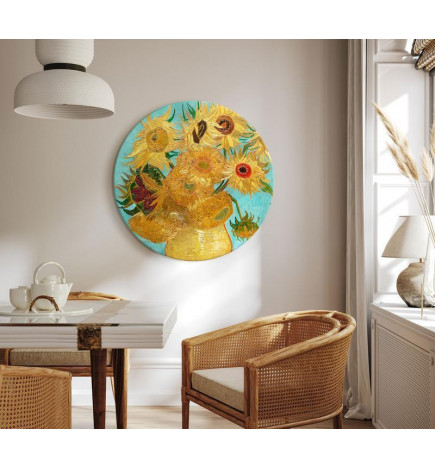Tablou rotund - Vase with Twelve Sunflowers (Vincent van Gogh)