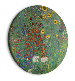 Tableau rond - Country Garden With Sunflowers, Gustav Klimt - Multi-Colored Flowers