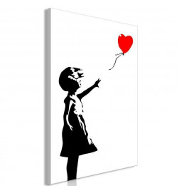 Schilderij - Little Girl with a Balloon (1 Part) Vertical