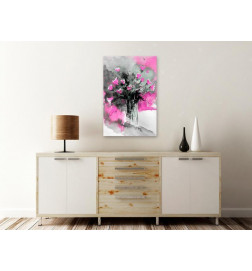 Schilderij - Bouquet of Colours (1 Part) Vertical Pink