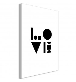 Canvas Print - Black White and Love (1 Part) Vertical