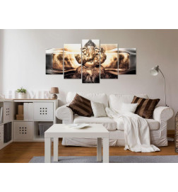 Canvas Print - Buddha Style (5 Parts) Golden Wide