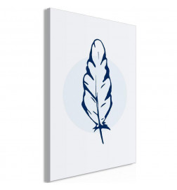 Schilderij - Blue Feather (1 Part) Vertical