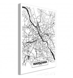 Canvas Print - City Plan: Warszawa (1 Part) Vertical