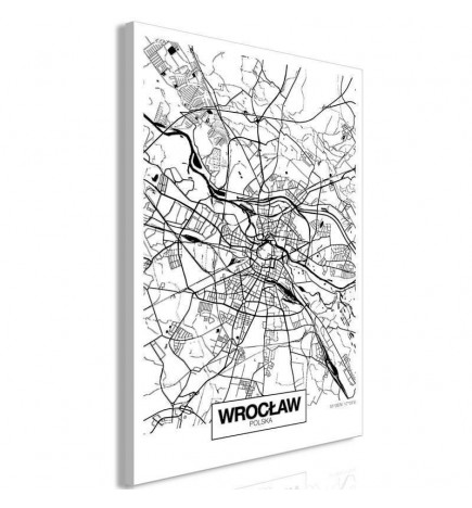 Canvas Print - City Plan: Wroclaw (1 Part) Vertical