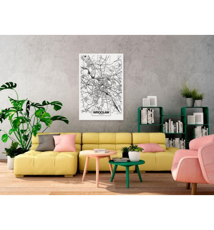 Canvas Print - City Plan: Wroclaw (1 Part) Vertical
