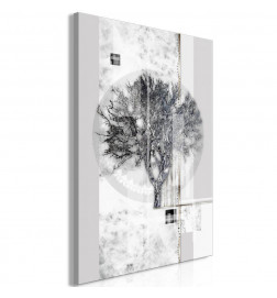 Schilderij - Silver Tree (1 Part) Vertical