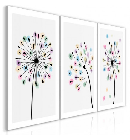 Canvas Print - Rainbow Dandelions (3 Parts)