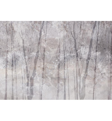 Papier peint - Eternal forest - landscape with winter landscape in cool colours