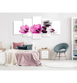 Schilderij - Calm Mallow (5 Parts) Wide Pink