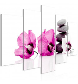Canvas Print - Calm Mallow (5 Parts) Wide Pink