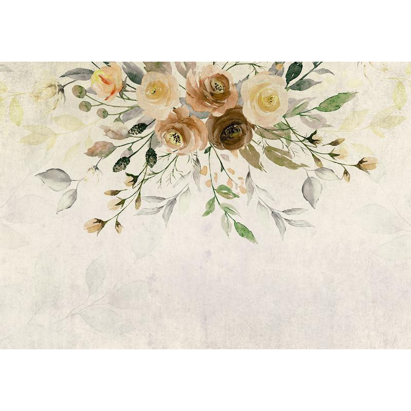 34,00 €Mural de parede - Summer bloom - retro floral motif with flowers and leaves with patterns