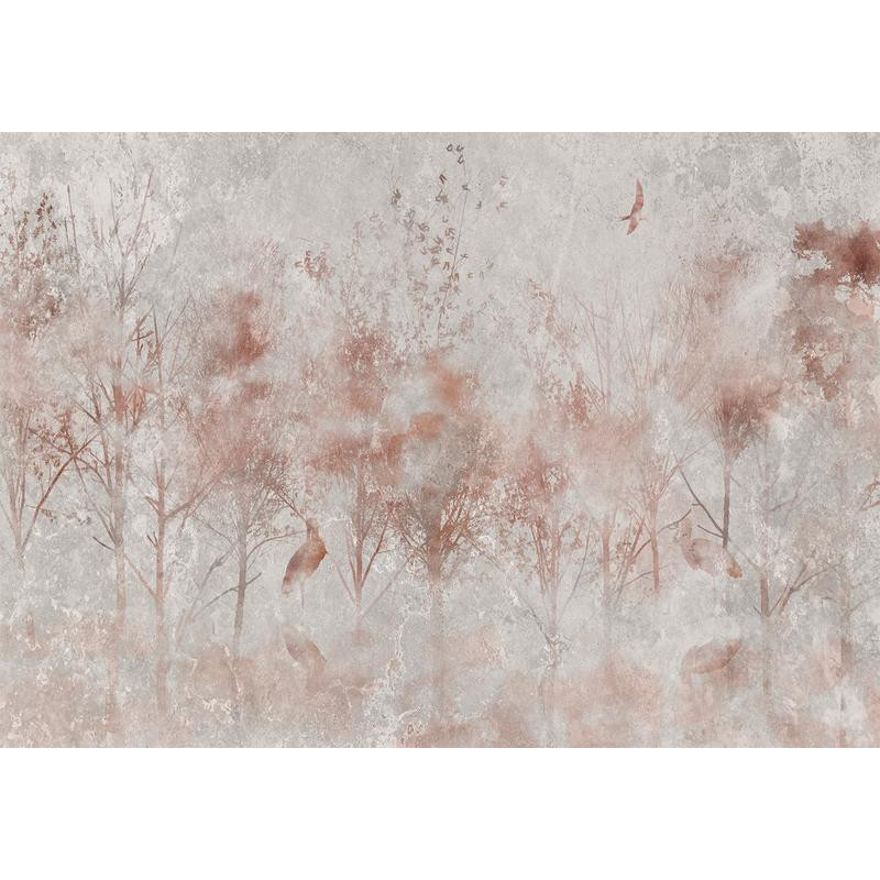 34,00 € Foto tapete - Autumn landscape - abstract with trees and birds on a textured background