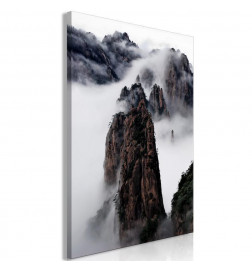 Cuadro - High Mountains in Mist (1-part) - Landscape of Clouds Amid Rocks