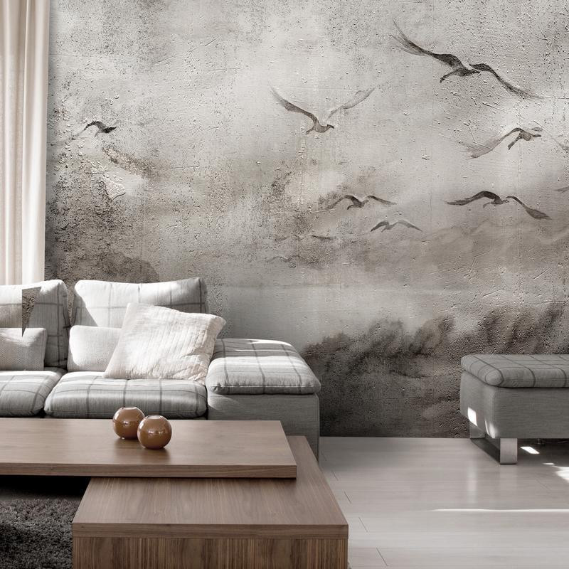 34,00 €Mural de parede - Swan flight - abstract landscape of birds over a lake with texture