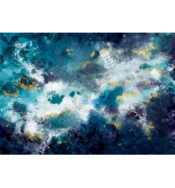 Mural de parede - Stormy ocean - abstract blue composition in watercolour style