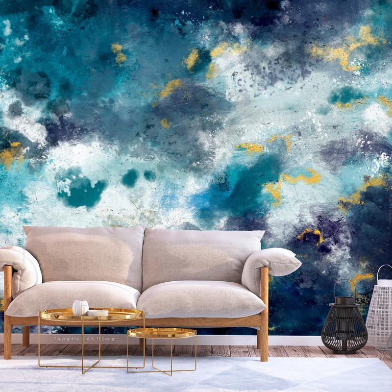 34,00 € Wall Mural - Stormy ocean - abstract blue composition in watercolour style