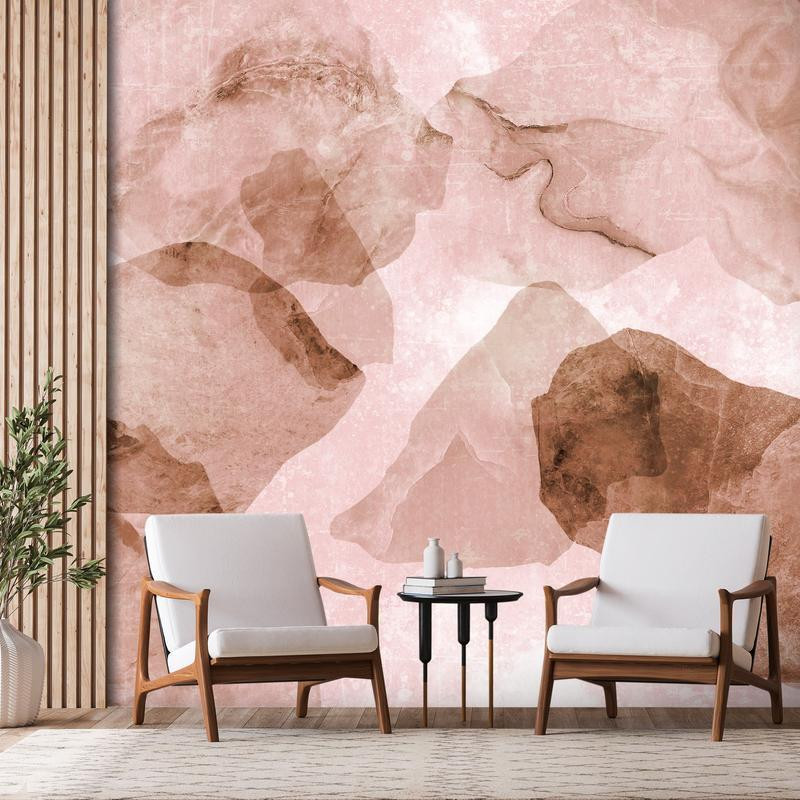 34,00 € Fotobehang - Pink terrazzo - minimalist background in marble watercolour pattern