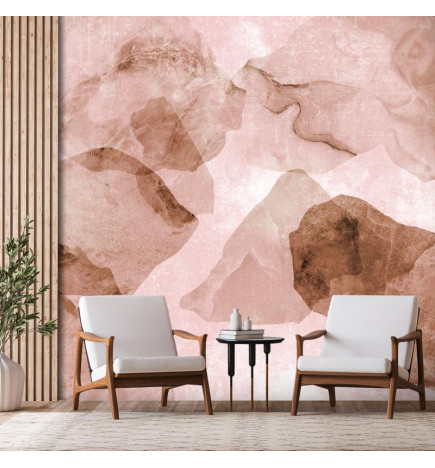 Fotomural - Pink terrazzo - minimalist background in marble watercolour pattern