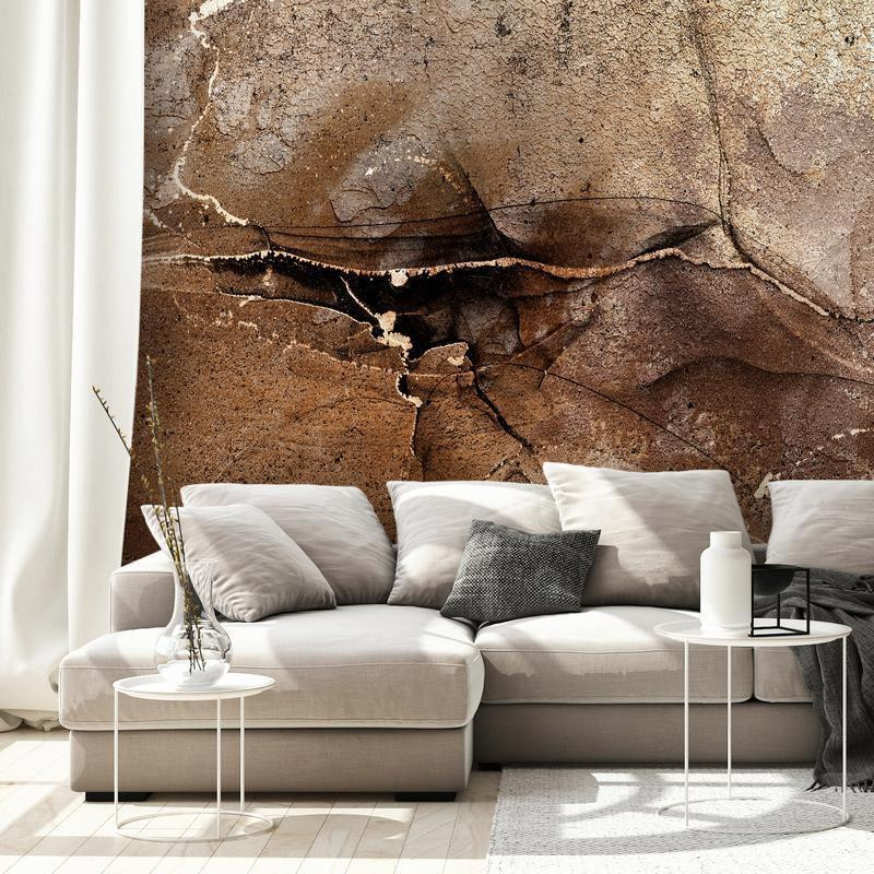 34,00 € Fototapeta - Rock abstraction - brown and beige pattern in the style of cracked stone