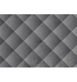 Fototapetas - Grey symmetry - geometric pattern in concrete pattern with light joints