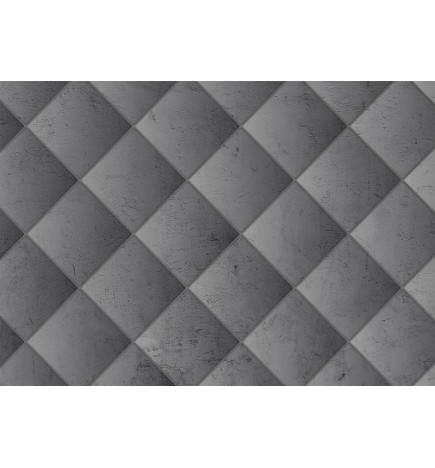 Mural de parede - Grey symmetry - geometric pattern in concrete pattern with light joints