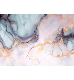 34,00 € Wall Mural - Pastel Stones - Pink and Blue Marble-based Structures