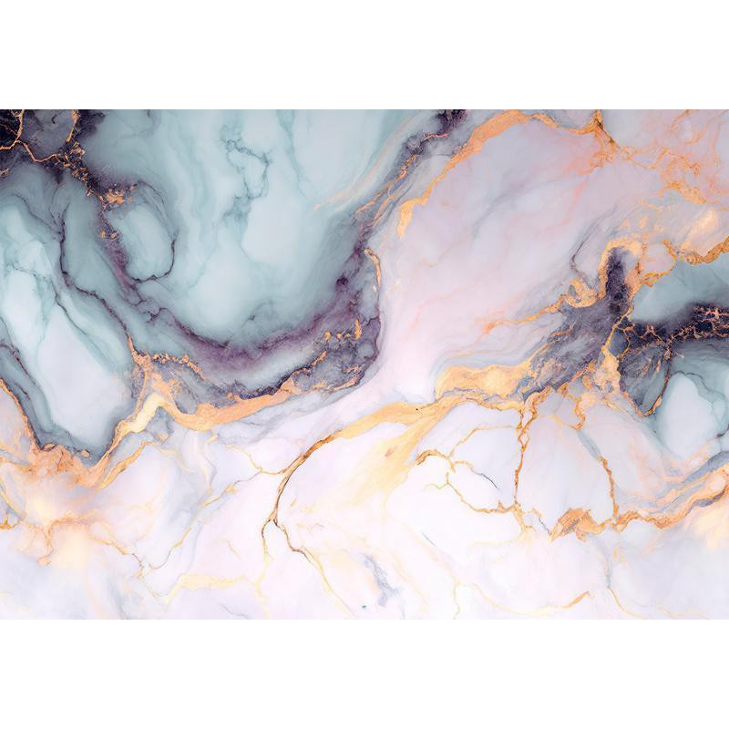 34,00 € Wall Mural - Pastel Stones - Pink and Blue Marble-based Structures