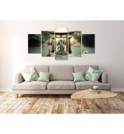 Canvas Print - Buddha Smile (5 Parts) Wide