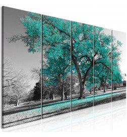 Tableau - Autumn in the Park (5 Parts) Narrow Turquoise