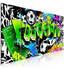 Schilderij - Football Graffiti (5 Parts) Narrow