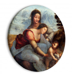 Apvalus paveikslas ant drobės - The Virgin and Child with Saint Anne (Leonardo da Vinci)