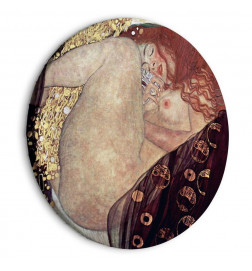 Apvalus paveikslas ant drobės - Gustav Klimt - Danae - Painted Nude Showing a Lying Woman