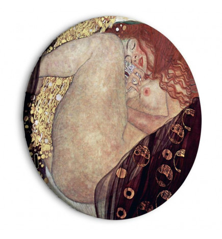 Round Canvas Print - Gustav Klimt - Danae - Painted Nude Showing a Lying Woman
