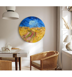 Round Canvas Print - Round Wheat Field With Crows Vincent Van Gogh - Summer Countryside Landscape