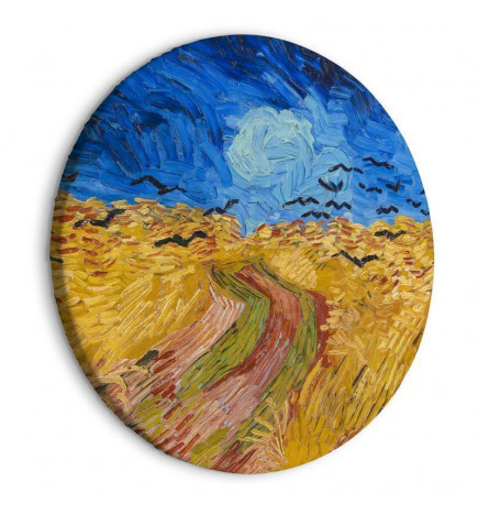Pyöreä taulu - Wheat Field With Crows, Vincent Van Gogh - Summer Countryside Landscape