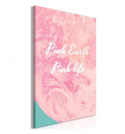 Schilderij - Pink Earth, Pink Life (1 Part) Vertical